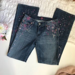 For all 7 mankind A pocket paint splatter jeans12